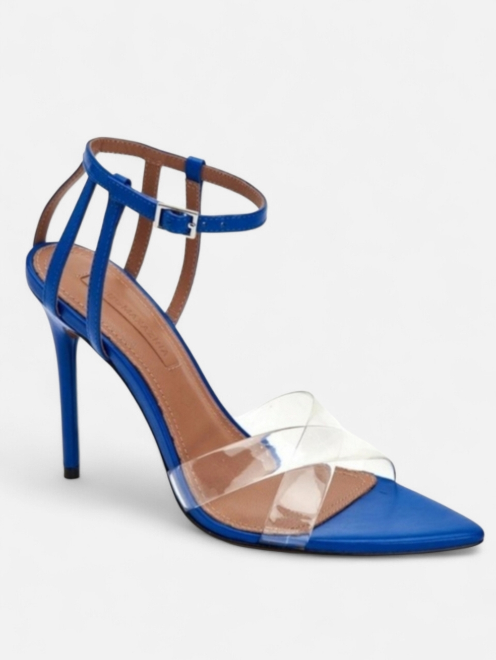 BCBGMaxAzria Daryl Clear Stiletto Sandal Heel Pump Point Blue Transparent BCBG 7